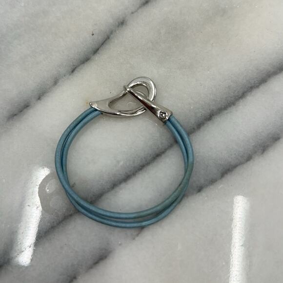 Be Brave blue and silver stretchy bracelet - Picture 2 of 4